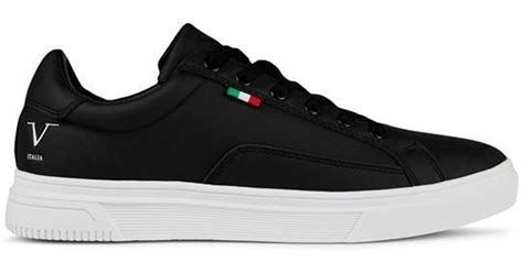 versace collection leather trainers black|19v69 italia by versace trainers.